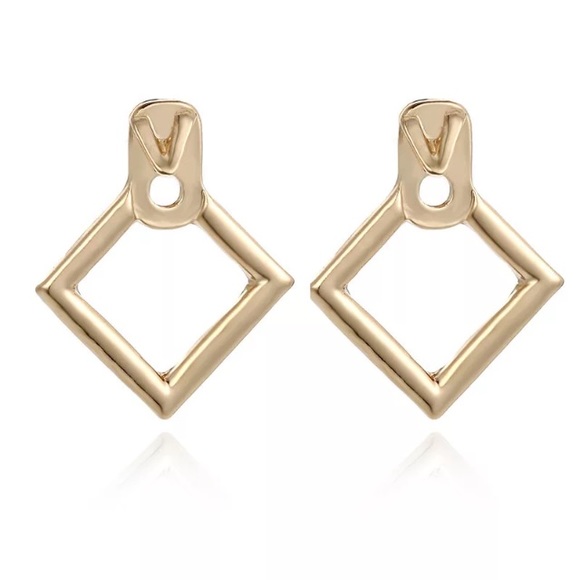 Minimalist gold tone earrings - Picture 2 of 4